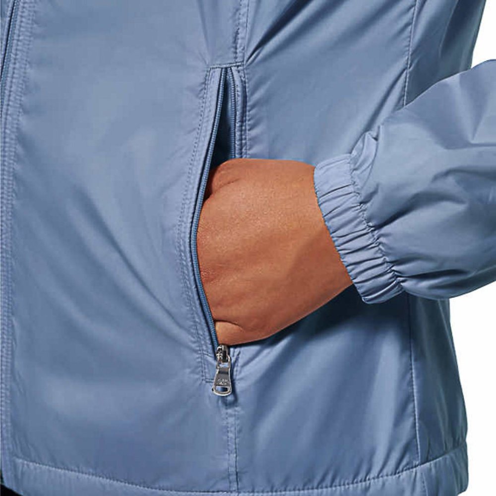 Calvin Klein Womens Zip Front Windbreaker BLUE - Picture 8 of 8